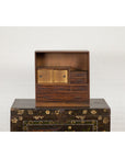 Miniature Japanese Taishō Period Zebra Wood Tansu Chest with Sliding Doors-16. Asian & Chinese Furniture, Art, Antiques, Vintage Home Décor for sale at FEA Home