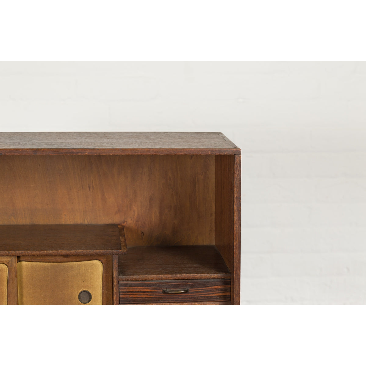 Miniature Japanese Taishō Period Zebra Wood Tansu Chest with Sliding Doors-19. Asian & Chinese Furniture, Art, Antiques, Vintage Home Décor for sale at FEA Home