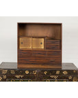 Miniature Japanese Taishō Period Zebra Wood Tansu Chest with Sliding Doors-2. Asian & Chinese Furniture, Art, Antiques, Vintage Home Décor for sale at FEA Home