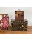 Miniature Japanese Taishō Period Zebra Wood Tansu Chest with Sliding Doors-4. Asian & Chinese Furniture, Art, Antiques, Vintage Home Décor for sale at FEA Home