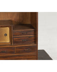 Miniature Japanese Taishō Period Zebra Wood Tansu Chest with Sliding Doors-6. Asian & Chinese Furniture, Art, Antiques, Vintage Home Décor for sale at FEA Home