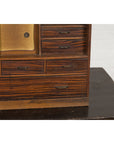 Miniature Japanese Taishō Period Zebra Wood Tansu Chest with Sliding Doors-8. Asian & Chinese Furniture, Art, Antiques, Vintage Home Décor for sale at FEA Home