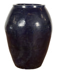 Oversized Vintage Thai Midnight Blue Glazed Water Vessel with Tapering Lines-1. Asian & Chinese Furniture, Art, Antiques, Vintage Home Décor for sale at FEA Home