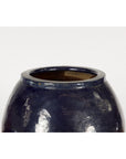 Oversized Vintage Thai Midnight Blue Glazed Water Vessel with Tapering Lines-10. Asian & Chinese Furniture, Art, Antiques, Vintage Home Décor for sale at FEA Home