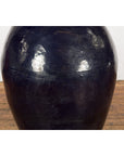 Oversized Vintage Thai Midnight Blue Glazed Water Vessel with Tapering Lines-11. Asian & Chinese Furniture, Art, Antiques, Vintage Home Décor for sale at FEA Home