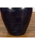 Oversized Vintage Thai Midnight Blue Glazed Water Vessel with Tapering Lines-12. Asian & Chinese Furniture, Art, Antiques, Vintage Home Décor for sale at FEA Home