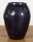 Oversized Vintage Thai Midnight Blue Glazed Water Vessel with Tapering Lines-4. Asian & Chinese Furniture, Art, Antiques, Vintage Home Décor for sale at FEA Home