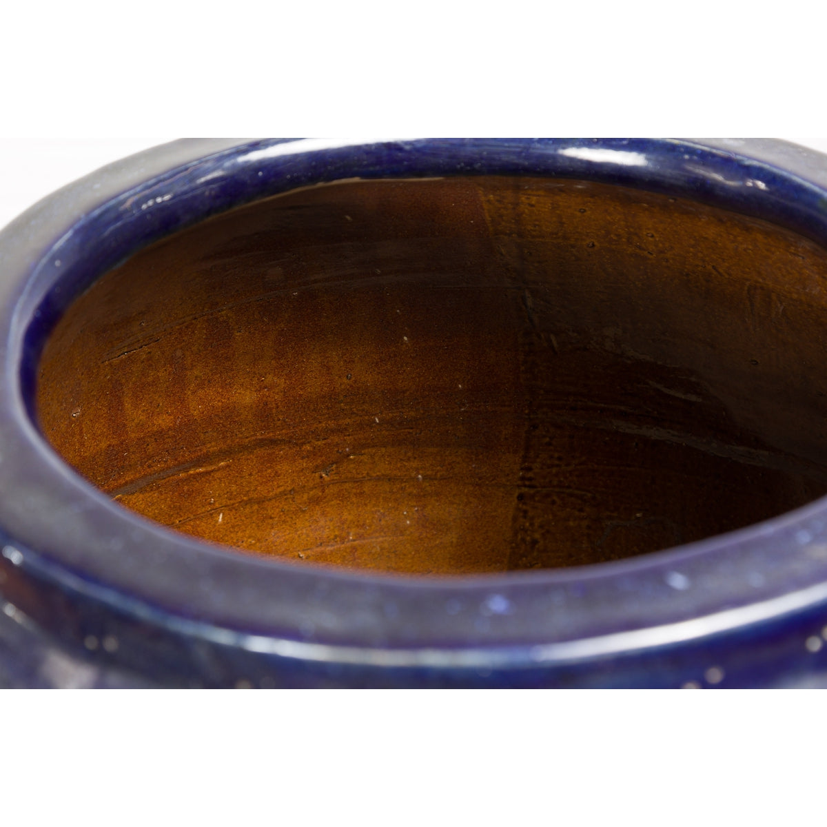 Oversized Vintage Thai Midnight Blue Glazed Water Vessel with Tapering Lines-7. Asian & Chinese Furniture, Art, Antiques, Vintage Home Décor for sale at FEA Home