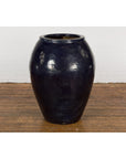 Oversized Vintage Thai Midnight Blue Glazed Water Vessel with Tapering Lines-8. Asian & Chinese Furniture, Art, Antiques, Vintage Home Décor for sale at FEA Home