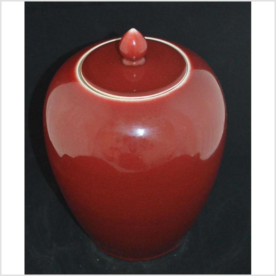 Oxblood Chinese Ginger Jar-3. Asian & Chinese Furniture, Art, Antiques, Vintage Home Décor for sale at FEA Home
