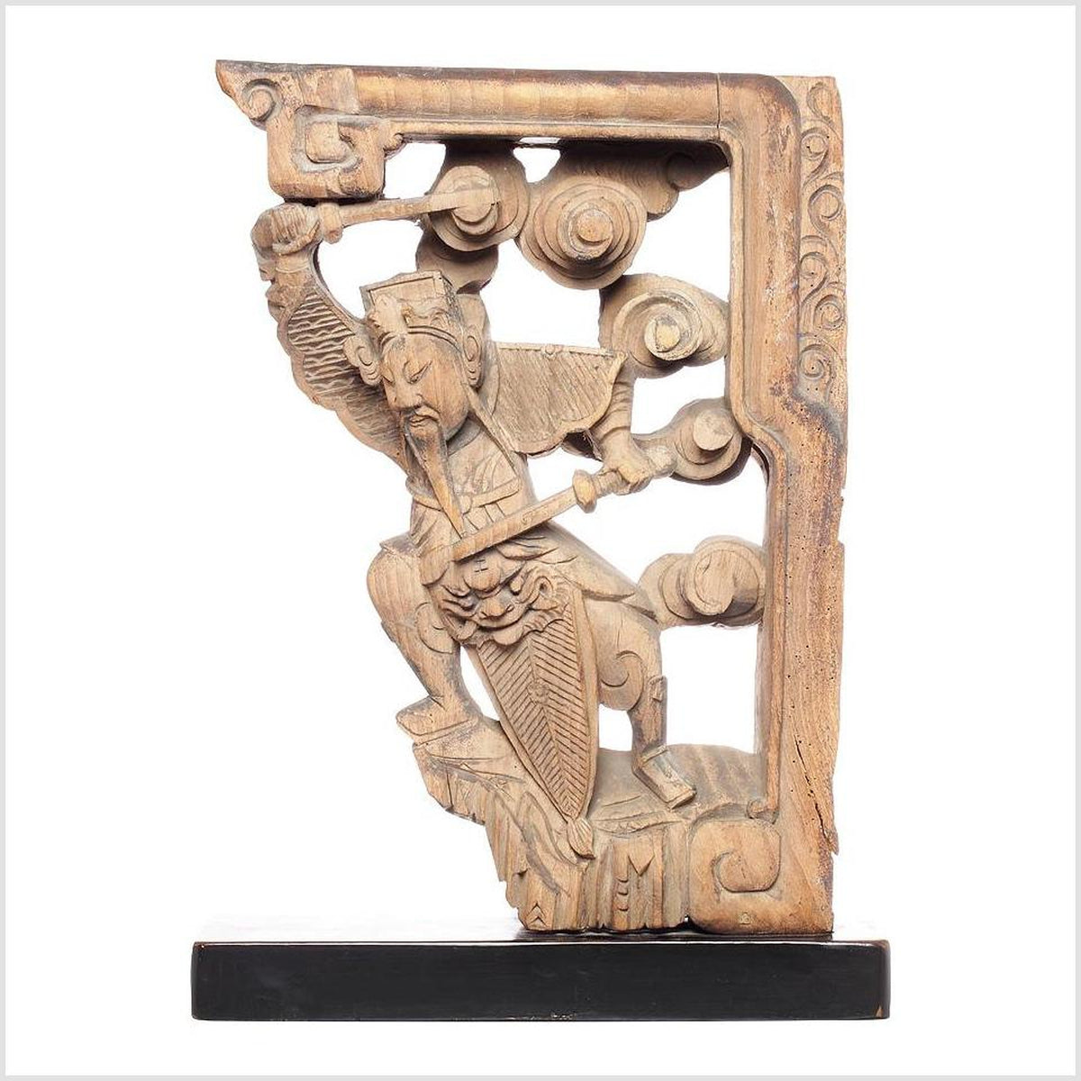 Pair of 18th Century Chinese Hand-Carved Temple Corbels with Characters-3. Asian & Chinese Furniture, Art, Antiques, Vintage Home Décor for sale at FEA Home