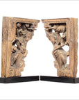Pair of 18th Century Chinese Hand-Carved Temple Corbels with Characters-1. Asian & Chinese Furniture, Art, Antiques, Vintage Home Décor for sale at FEA Home