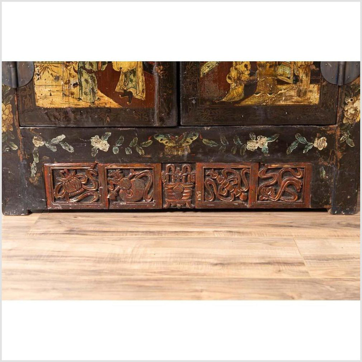 Pair of Antique Chinese Display Cabinets with Hand Painted Chinoiserie Motifs-11. Asian & Chinese Furniture, Art, Antiques, Vintage Home Décor for sale at FEA Home