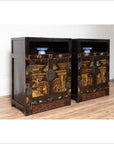 Pair of Antique Chinese Display Cabinets with Hand Painted Chinoiserie Motifs-13. Asian & Chinese Furniture, Art, Antiques, Vintage Home Décor for sale at FEA Home