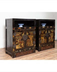 Pair of Antique Chinese Display Cabinets with Hand Painted Chinoiserie Motifs-13. Asian & Chinese Furniture, Art, Antiques, Vintage Home Décor for sale at FEA Home