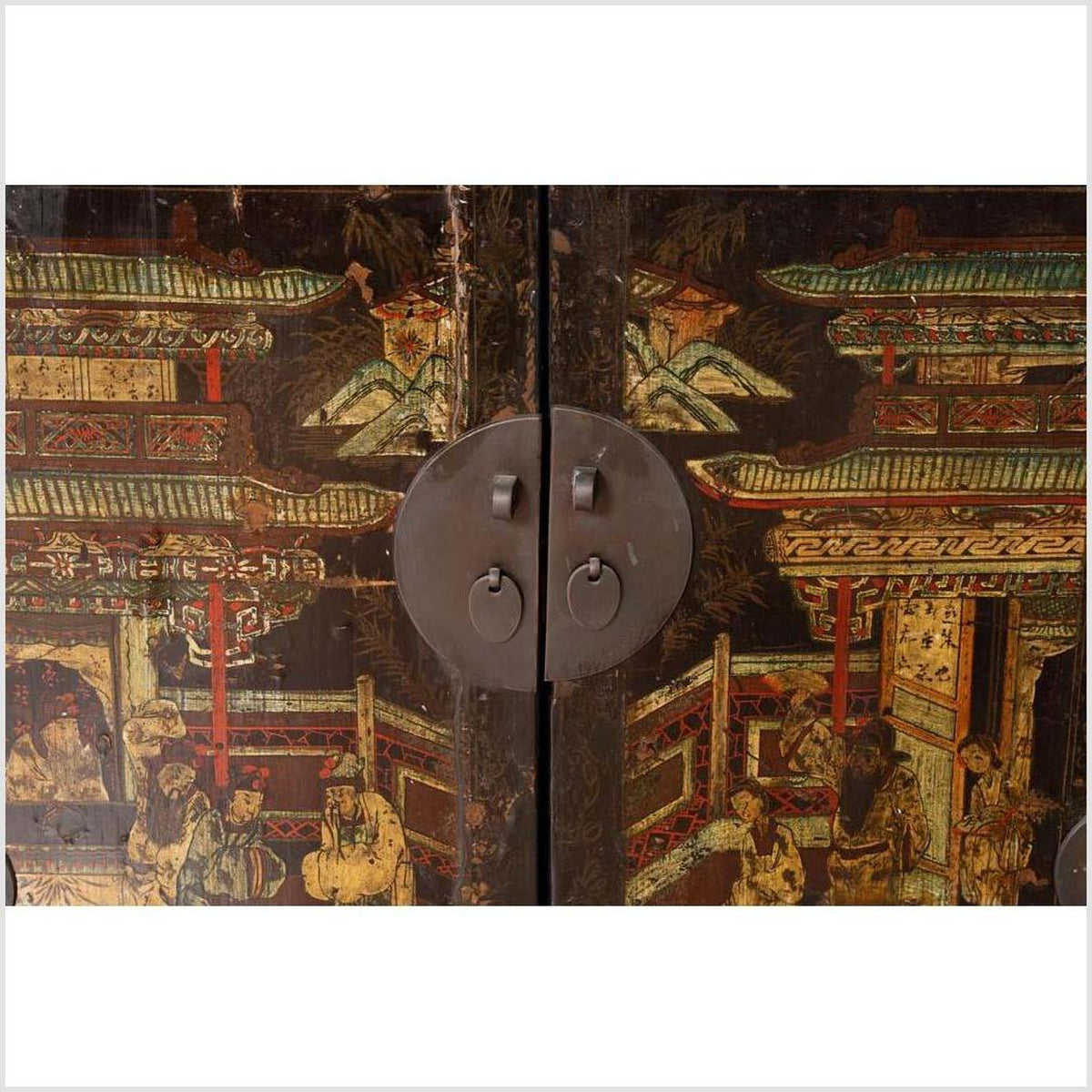 Pair of Antique Chinese Display Cabinets with Hand Painted Chinoiserie Motifs-14. Asian & Chinese Furniture, Art, Antiques, Vintage Home Décor for sale at FEA Home