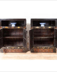 Pair of Antique Chinese Display Cabinets with Hand Painted Chinoiserie Motifs-15. Asian & Chinese Furniture, Art, Antiques, Vintage Home Décor for sale at FEA Home