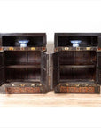 Pair of Antique Chinese Display Cabinets with Hand Painted Chinoiserie Motifs-15. Asian & Chinese Furniture, Art, Antiques, Vintage Home Décor for sale at FEA Home