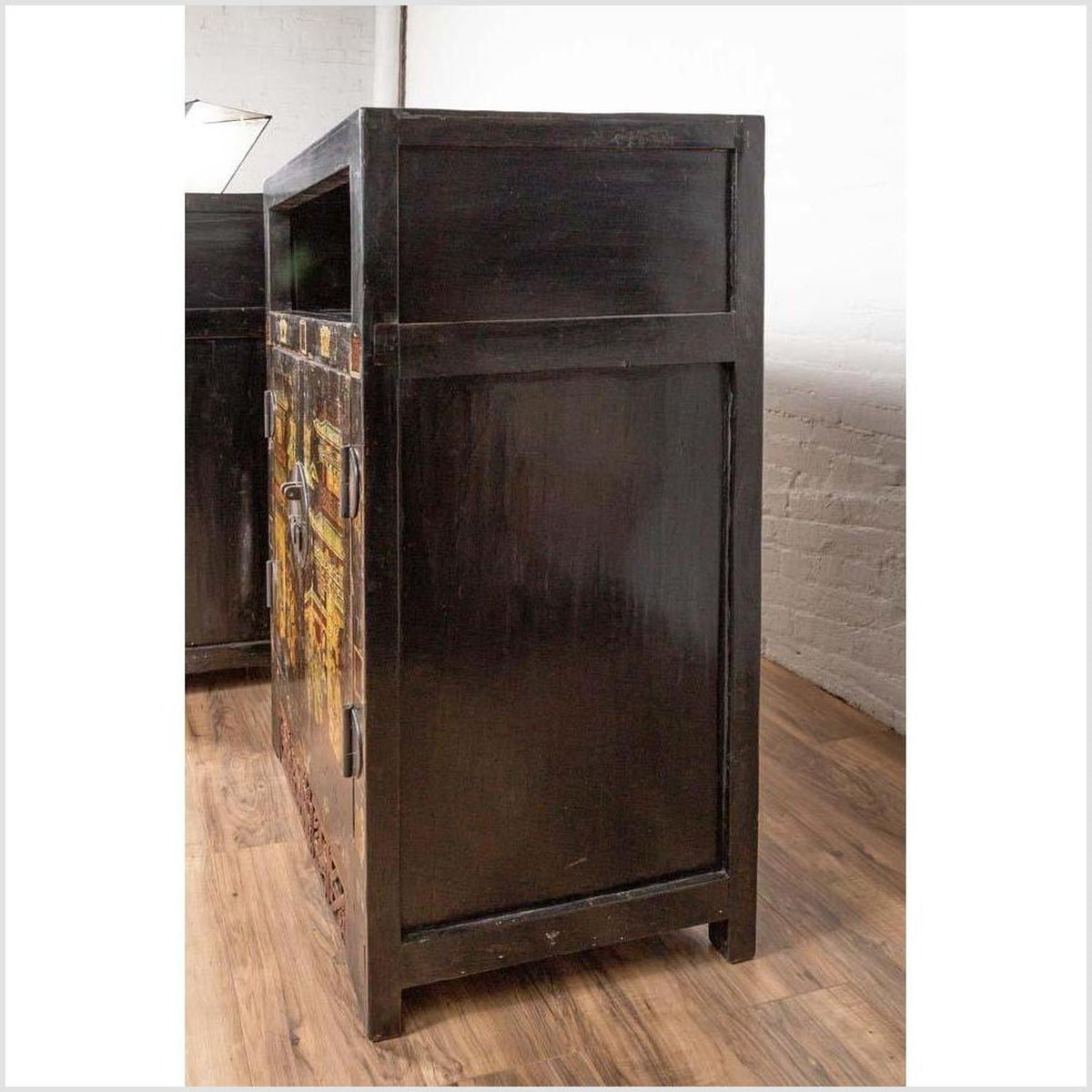 Pair of Antique Chinese Display Cabinets with Hand Painted Chinoiserie Motifs-18. Asian & Chinese Furniture, Art, Antiques, Vintage Home Décor for sale at FEA Home