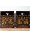 Pair of Antique Chinese Display Cabinets with Hand Painted Chinoiserie Motifs-3. Asian & Chinese Furniture, Art, Antiques, Vintage Home Décor for sale at FEA Home