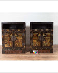 Pair of Antique Chinese Display Cabinets with Hand Painted Chinoiserie Motifs-4. Asian & Chinese Furniture, Art, Antiques, Vintage Home Décor for sale at FEA Home