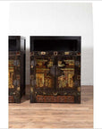 Pair of Antique Chinese Display Cabinets with Hand Painted Chinoiserie Motifs-6. Asian & Chinese Furniture, Art, Antiques, Vintage Home Décor for sale at FEA Home