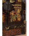 Pair of Antique Chinese Display Cabinets with Hand Painted Chinoiserie Motifs-8. Asian & Chinese Furniture, Art, Antiques, Vintage Home Décor for sale at FEA Home