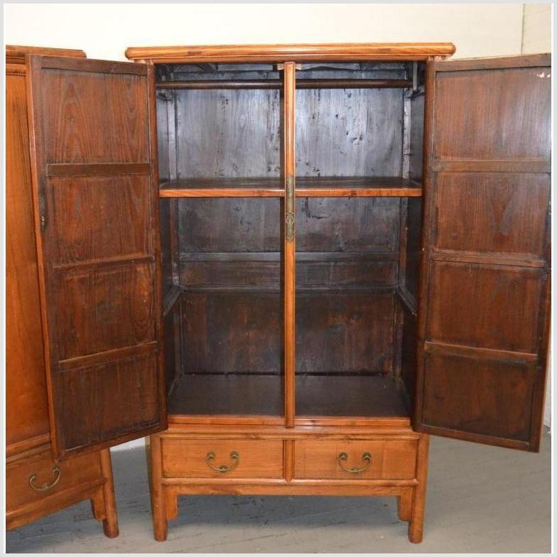 Pair of Antique Natural Finish Cabinets-7. Asian & Chinese Furniture, Art, Antiques, Vintage Home Décor for sale at FEA Home