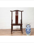 Pair of Chinese 1880s Official's Hat Chairs with Pierced Splats and Curving Arms-14. Asian & Chinese Furniture, Art, Antiques, Vintage Home Décor for sale at FEA Home