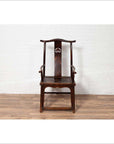 Pair of Chinese 1880s Official's Hat Chairs with Pierced Splats and Curving Arms-15. Asian & Chinese Furniture, Art, Antiques, Vintage Home Décor for sale at FEA Home
