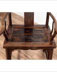Pair of Chinese 1880s Official's Hat Chairs with Pierced Splats and Curving Arms-16. Asian & Chinese Furniture, Art, Antiques, Vintage Home Décor for sale at FEA Home
