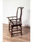 Pair of Chinese 1880s Official's Hat Chairs with Pierced Splats and Curving Arms-4. Asian & Chinese Furniture, Art, Antiques, Vintage Home Décor for sale at FEA Home
