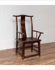 Pair of Chinese 1880s Official's Hat Chairs with Pierced Splats and Curving Arms-6. Asian & Chinese Furniture, Art, Antiques, Vintage Home Décor for sale at FEA Home