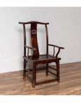 Pair of Chinese 1880s Official's Hat Chairs with Pierced Splats and Curving Arms-6. Asian & Chinese Furniture, Art, Antiques, Vintage Home Décor for sale at FEA Home