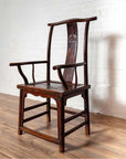 Pair of Chinese 1880s Official's Hat Chairs with Pierced Splats and Curving Arms-8. Asian & Chinese Furniture, Art, Antiques, Vintage Home Décor for sale at FEA Home