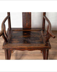 Pair of Chinese 1880s Official's Hat Chairs with Pierced Splats and Curving Arms-9. Asian & Chinese Furniture, Art, Antiques, Vintage Home Décor for sale at FEA Home