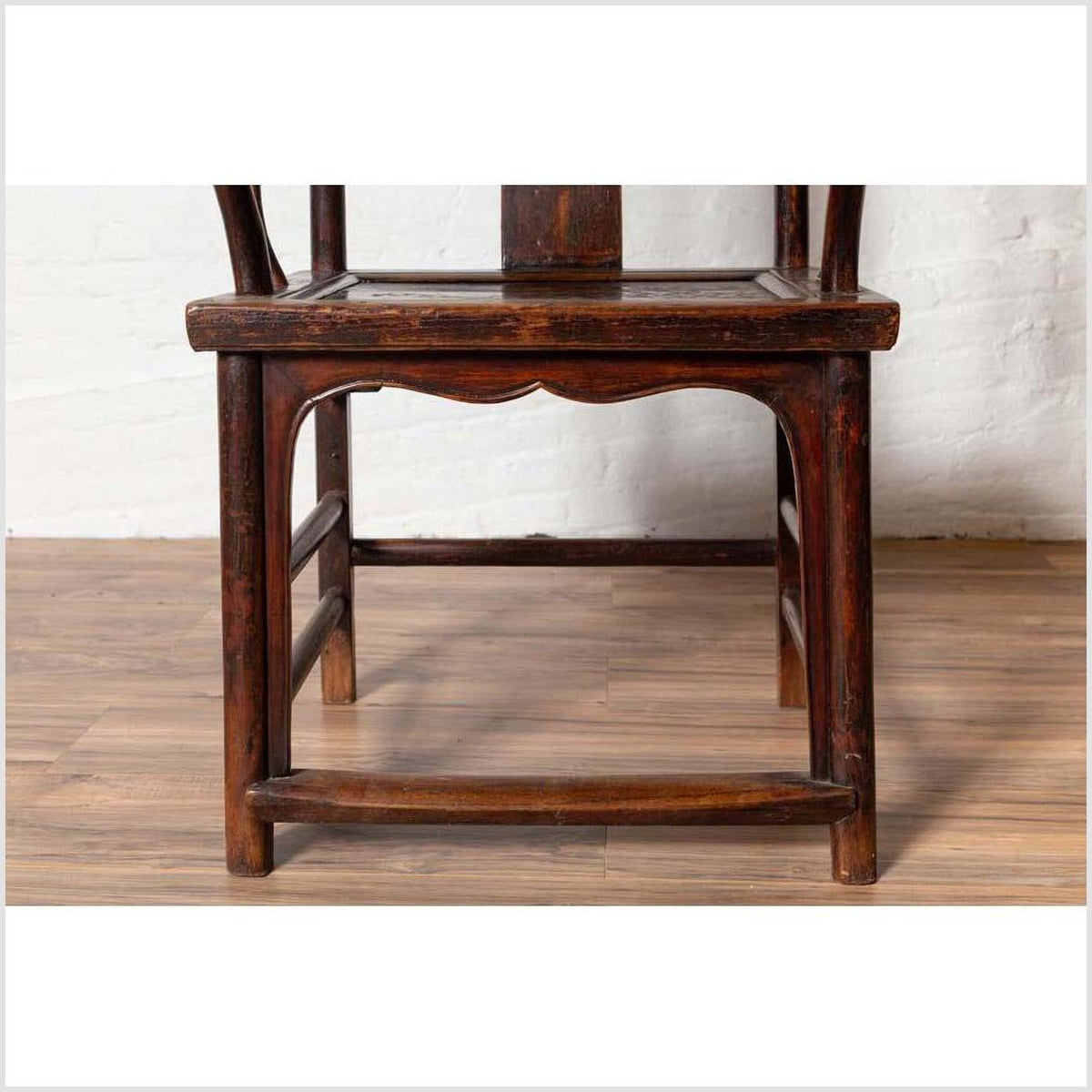 Pair of Chinese 1880s Official's Hat Chairs with Pierced Splats and Curving Arms-10. Asian & Chinese Furniture, Art, Antiques, Vintage Home Décor for sale at FEA Home