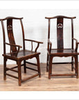 Pair of Chinese 1880s Official's Hat Chairs with Pierced Splats and Curving Arms-2. Asian & Chinese Furniture, Art, Antiques, Vintage Home Décor for sale at FEA Home