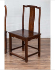 Pair of Chinese Elm Dark Patina Scholar's Ceremonial Chairs with Sinuous Splats-14. Asian & Chinese Furniture, Art, Antiques, Vintage Home Décor for sale at FEA Home