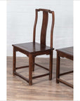Pair of Chinese Elm Dark Patina Scholar's Ceremonial Chairs with Sinuous Splats-15. Asian & Chinese Furniture, Art, Antiques, Vintage Home Décor for sale at FEA Home