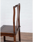 Pair of Chinese Elm Dark Patina Scholar's Ceremonial Chairs with Sinuous Splats-18. Asian & Chinese Furniture, Art, Antiques, Vintage Home Décor for sale at FEA Home