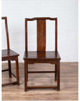 Pair of Chinese Elm Dark Patina Scholar's Ceremonial Chairs with Sinuous Splats-6. Asian & Chinese Furniture, Art, Antiques, Vintage Home Décor for sale at FEA Home