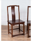 Pair of Chinese Elm Dark Patina Scholar's Ceremonial Chairs with Sinuous Splats-7. Asian & Chinese Furniture, Art, Antiques, Vintage Home Décor for sale at FEA Home