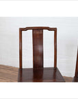 Pair of Chinese Elm Dark Patina Scholar's Ceremonial Chairs with Sinuous Splats-9. Asian & Chinese Furniture, Art, Antiques, Vintage Home Décor for sale at FEA Home