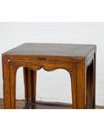 Pair of Chinese Late Qing Dynasty Tiered Lamp Tables with Carved Aprons-6. Asian & Chinese Furniture, Art, Antiques, Vintage Home Décor for sale at FEA Home