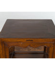 Pair of Chinese Late Qing Dynasty Tiered Lamp Tables with Carved Aprons-8. Asian & Chinese Furniture, Art, Antiques, Vintage Home Décor for sale at FEA Home
