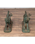 Pair of Contemporary Thai Cast Bronze Mythological Guardian Animal Sculptures-16. Asian & Chinese Furniture, Art, Antiques, Vintage Home Décor for sale at FEA Home