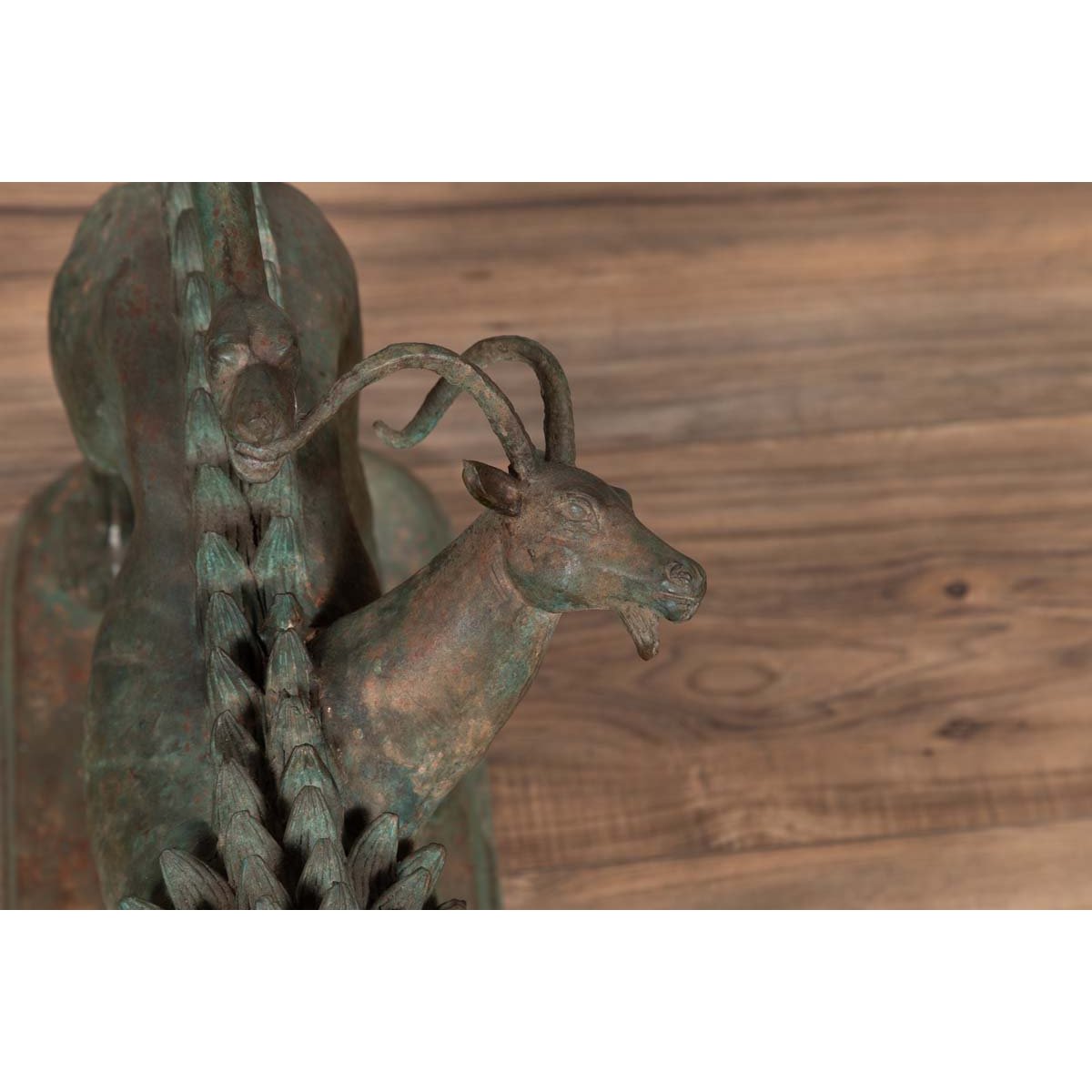 Pair of Contemporary Thai Cast Bronze Mythological Guardian Animal Sculptures-18. Asian & Chinese Furniture, Art, Antiques, Vintage Home Décor for sale at FEA Home
