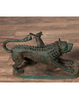 Pair of Contemporary Thai Cast Bronze Mythological Guardian Animal Sculptures-19. Asian & Chinese Furniture, Art, Antiques, Vintage Home Décor for sale at FEA Home