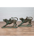 Pair of Contemporary Thai Cast Bronze Mythological Guardian Animal Sculptures-4. Asian & Chinese Furniture, Art, Antiques, Vintage Home Décor for sale at FEA Home